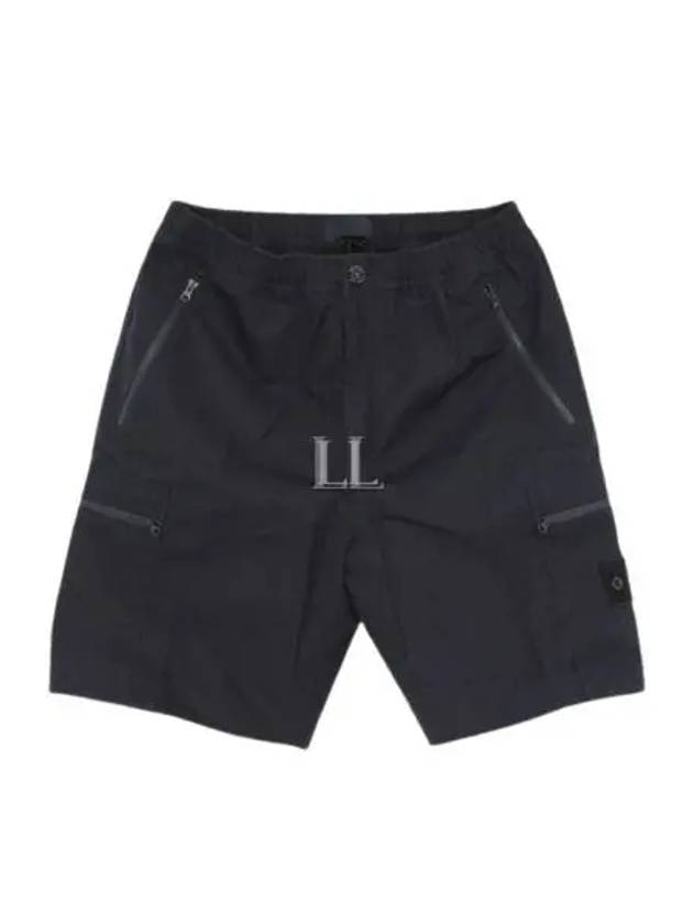 Cargo Bermuda Comfort Fit Cotton Shorts Navy - STONE ISLAND - BALAAN 2