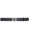 Squared Interlocking G Reversible Leather Belt Black - GUCCI - BALAAN 2