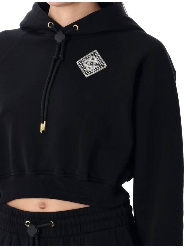 Casablanca Pearl Diamond Cropped Hooded Sweatshirt - CASABLANCA - BALAAN 3