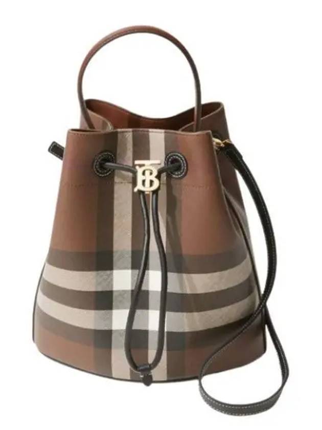 Small TB Bucket Bag Dark Birch Brown - BURBERRY - BALAAN 2