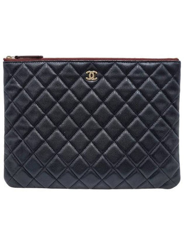 Women s A82545 Black Caviar Skin Classic Gold CC Logo New Medium Clutch - CHANEL - BALAAN 1