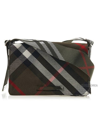 Checked Jacquard Messenger Bag Green - BURBERRY - BALAAN 2