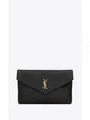 Cassandre Large Envelope Pouch Bag Black - SAINT LAURENT - BALAAN 2