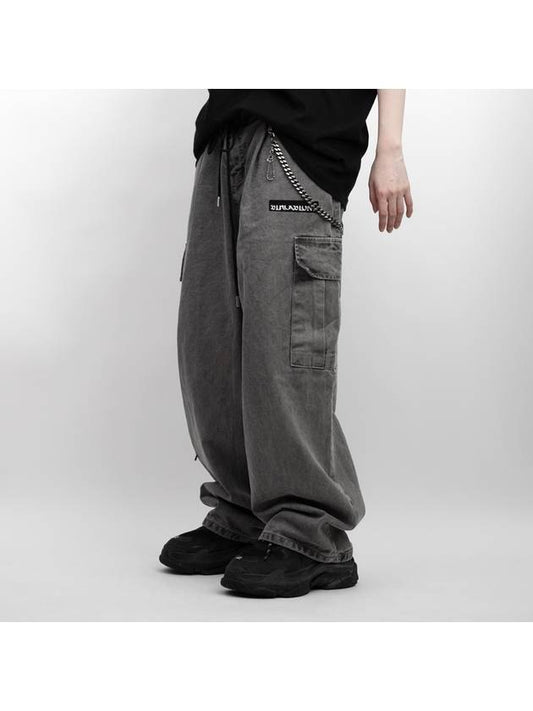 BBD The Apparition Wide Denim Cargo Pants Gray - BLACKBLOND - BALAAN 2