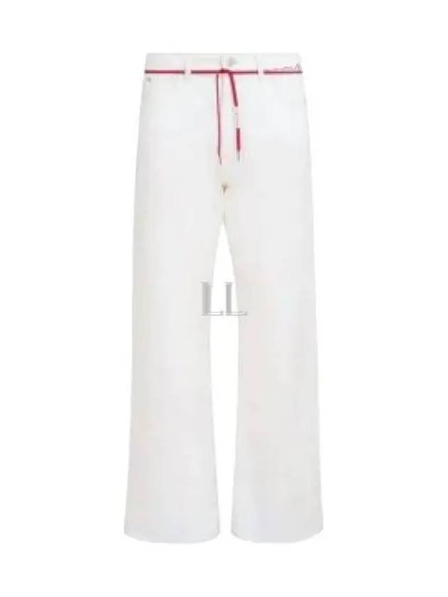 Tie Waist Straight Jeans White - MARNI - BALAAN 2