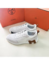 Men's Bouncing Mesh Suede Goatskin Low Top Sneakers White - HERMES - BALAAN 8