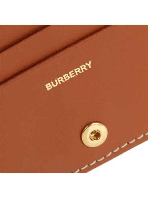 Check Small Leather Half Wallet Beige - BURBERRY - BALAAN 6