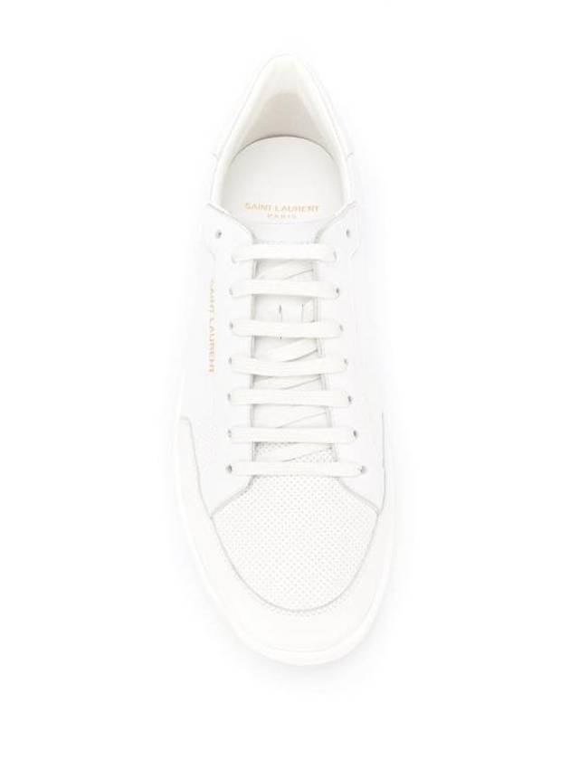 Court Classic Perforated Leather Low Top Sneakers White - SAINT LAURENT - BALAAN 5