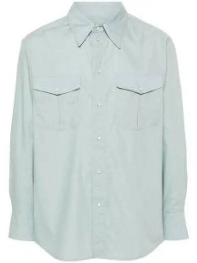 Western Poplin Long Sleeve Shirt Blue - LEMAIRE - BALAAN 2