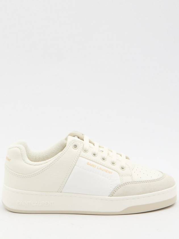 Logo Print Low Top Sneakers White - SAINT LAURENT - BALAAN 2