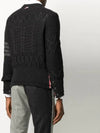 Aran Cable Crew Neck Knit Top Grey - THOM BROWNE - BALAAN 5