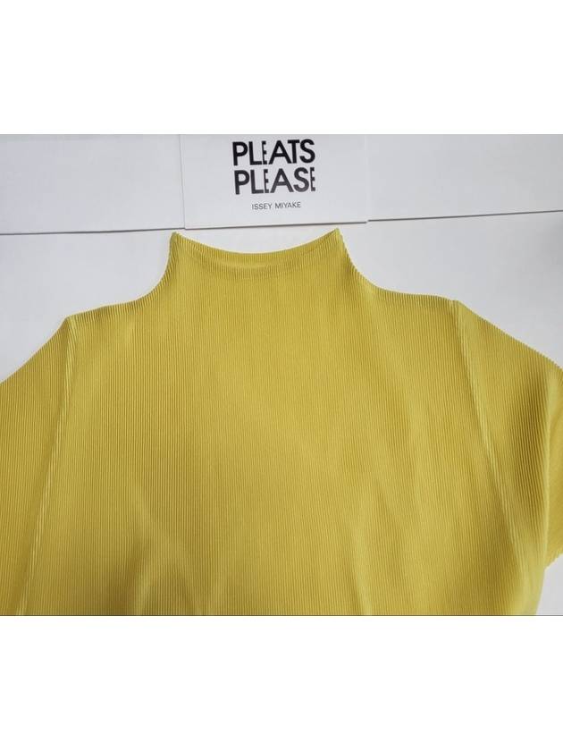 Pleated Please Top Mist Half Neck April Yellow FK293 - ISSEY MIYAKE - BALAAN 8