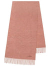 Studios Wool Fringe Scarf Rose Melange - ACNE STUDIOS - BALAAN.