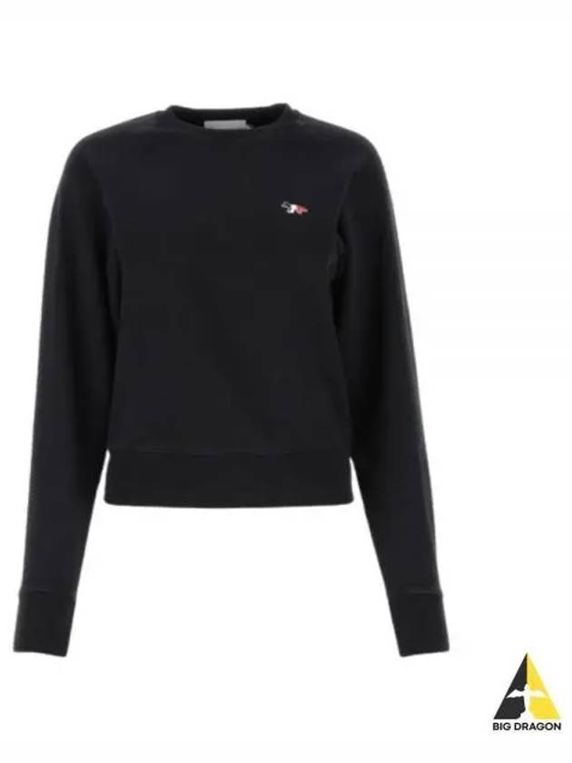 Tricolor Fox Patch Adjusted Sweatshirt Black - MAISON KITSUNE - BALAAN 2