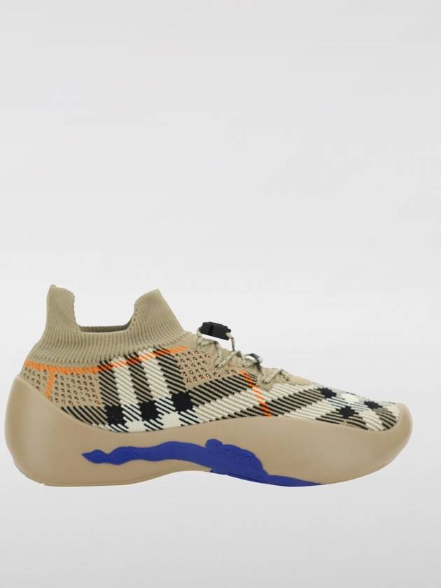 Neptune Check Knit Low Top Sneakers Sand - BURBERRY - BALAAN 2