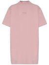 Logo Cotton T-Shirt Short Dress Pink - ACNE STUDIOS - BALAAN 1