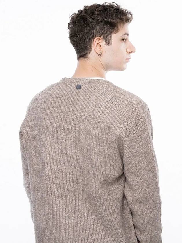 Men s M243OT01BE Dense Hachi Wool Blended Y neck Knit Cardigan Beige - CHANCE'S NOI - BALAAN 4