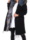 Women s Fox Fur Long Field Coat Black W2834L - AS65 - BALAAN 3