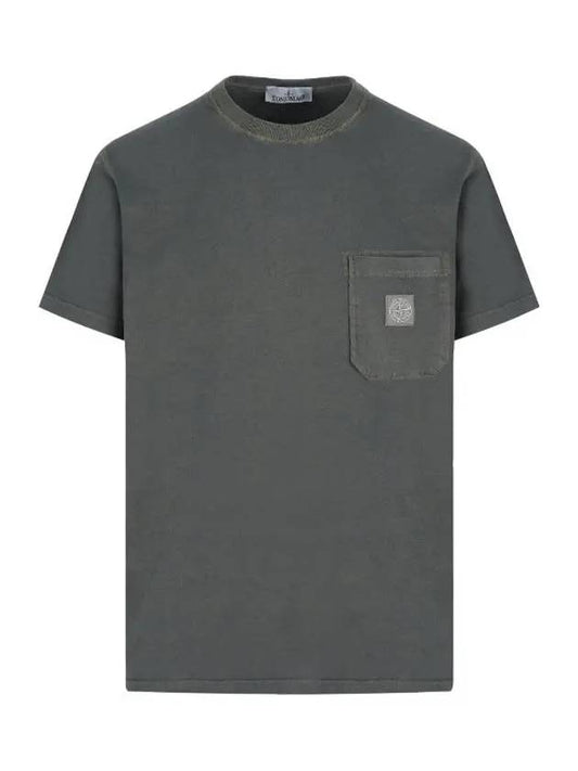 Fissato Treatment Organic Cotton Short Sleeve T-Shirt Green - STONE ISLAND - BALAAN 2