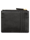 V Logo Zipper Card Wallet Black - VALENTINO - BALAAN 5