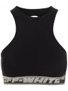 Women's Logo Crop Top Sleeveless Black - OFF WHITE - BALAAN.