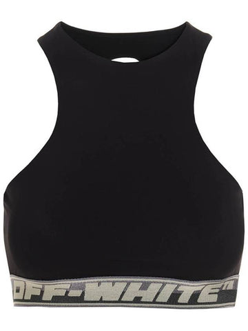 Women's Logo Crop Top Sleeveless Black - OFF WHITE - BALAAN 1