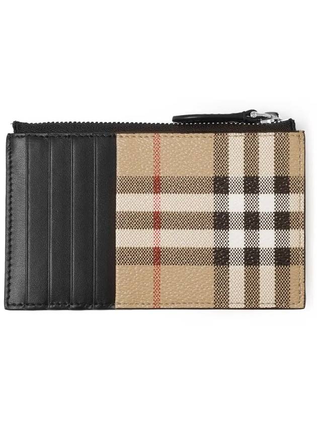 Check Zipper Card Wallet Beige - BURBERRY - BALAAN 3