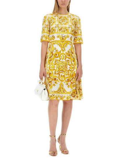 Dolce & Gabbana Silk Charmeuse Midi Dress - DOLCE&GABBANA - BALAAN 2