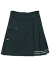 C23SSK012W Half Pleated Skirt Deep Green - CHUCUCHU - BALAAN 1