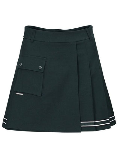 C23SSK012W Half Pleated Skirt Deep Green - CHUCUCHU - BALAAN 1