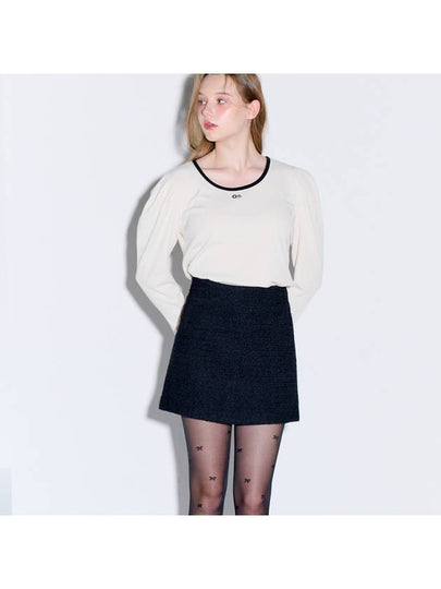 Boucle tweed Wool mini skirtBlack - OPENING SUNSHINE - BALAAN 2