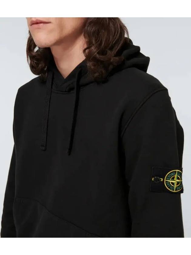 Wappen Patch Cotton Fleece Hoodie Black - STONE ISLAND - BALAAN 6