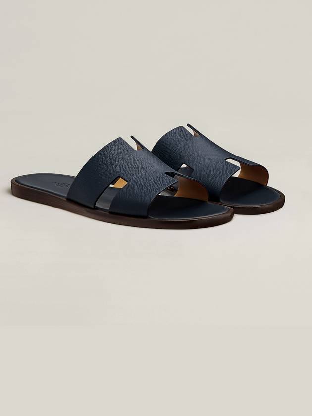 Izmir Leather Slippers Marine Brown - HERMES - BALAAN 2