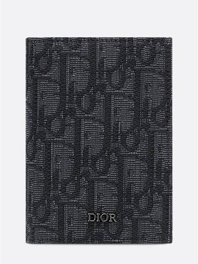 Bi-Fold Card Holder Black  Oblique Jacquard - DIOR - BALAAN 2