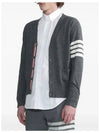 Men's Sustainable Classic Diagonal Wool Cardigan Medium Grey - THOM BROWNE - BALAAN 5