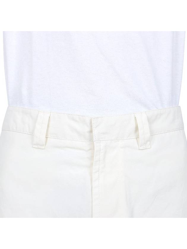 Loose Fit Cargo Cotton Canvas Straight Pants White - STONE ISLAND - BALAAN 7