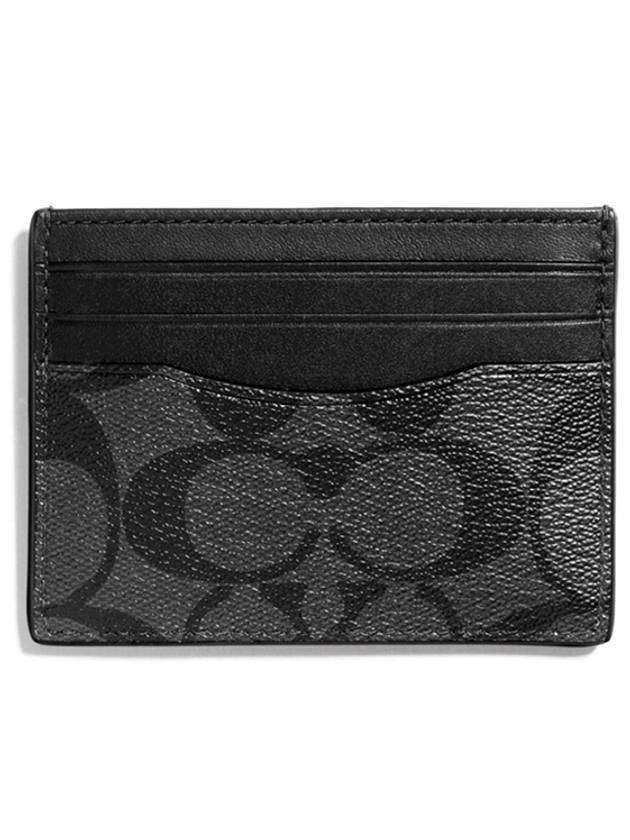 Slim ID Signature Canvas Card Wallet Black - COACH - BALAAN 2