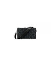 CD Diamond Lock Strap Canvas Calfskin Cross Bag Black - DIOR - BALAAN 1