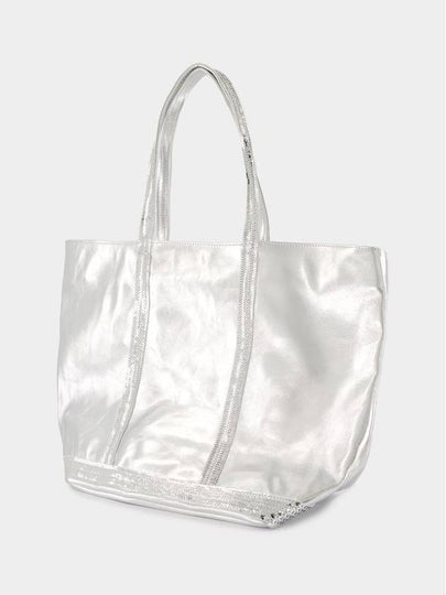 Cabas L Shopper Bag - Vanessa Bruno - Leather - Silver - VANESSA BRUNO - BALAAN 2