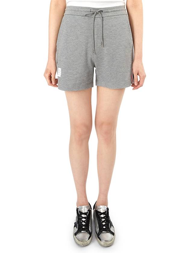 Logo Patch Shorts Light Grey - THOM BROWNE - BALAAN 2