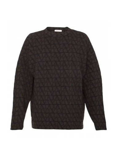 Toile Iconographe Wool Crew Neck Knit Top Brown - VALENTINO - BALAAN 1