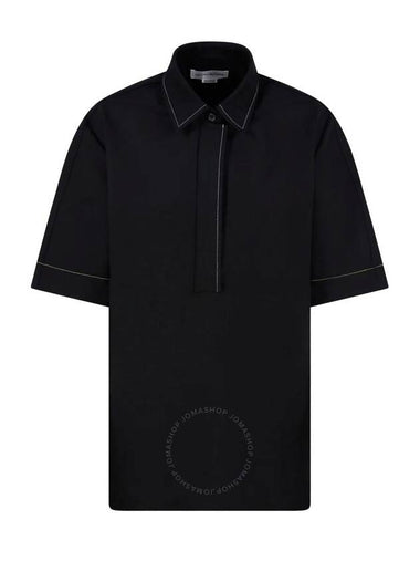 Victoria Beckham Pointed Collar Short-Sleeve Shirt, Brand Size 6 (US Size 2) - VICTORIA BECKHAM - BALAAN 1