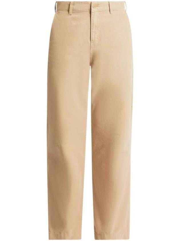 Relaxed Fit Cotton Canvas Carpenter Straight Pants Beige - LACOSTE - BALAAN 1