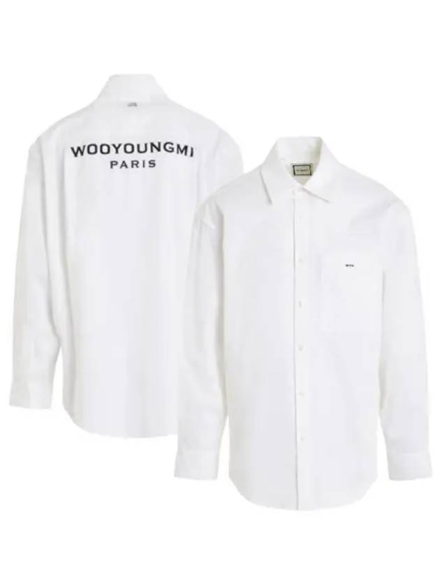 Back Logo Cotton Long Sleeve Shirt White - WOOYOUNGMI - BALAAN 2