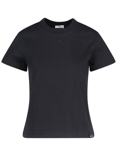 Logo Crew Neck Short Sleeve T-Shirt Black - COURREGES - BALAAN 2