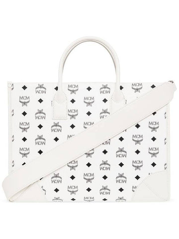 ‘M?nchen Large’ Shopper Bag Women’s White - MCM - BALAAN 1