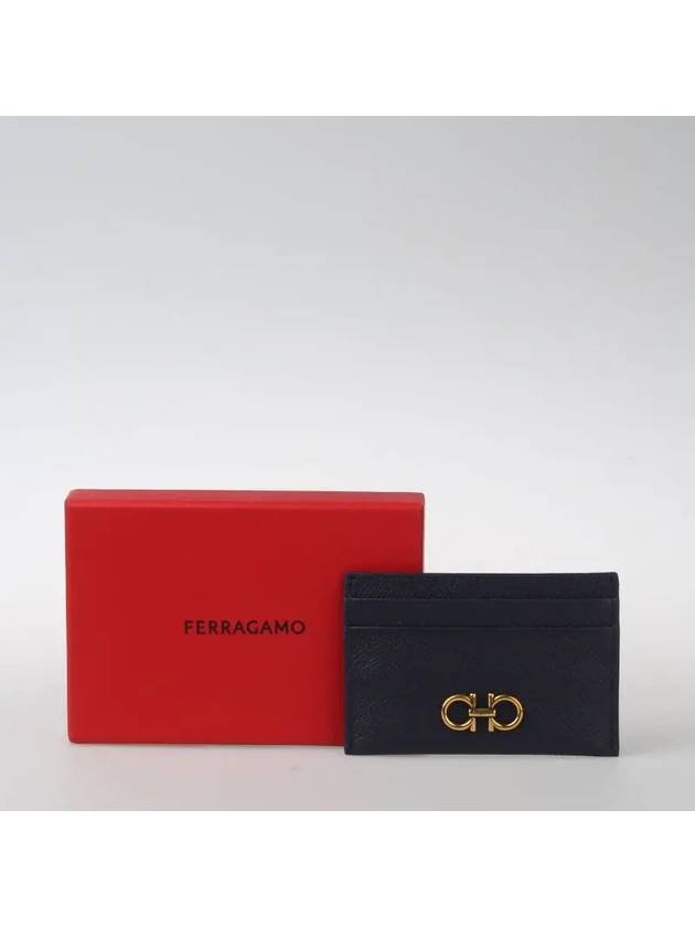 Gancini Card Wallet Blue - SALVATORE FERRAGAMO - BALAAN 5