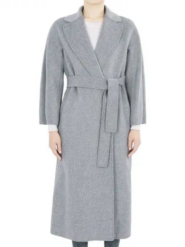 Women's Esturian Virgin Wool Single Coat Grey - MAX MARA - BALAAN 2