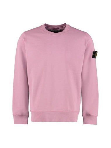 Garment Dyed Cotton Crewneck Sweatshirt Pink - STONE ISLAND - BALAAN 1