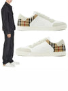 Check Leather Suede Sneakers Natural White Archive Beige - BURBERRY - BALAAN 2